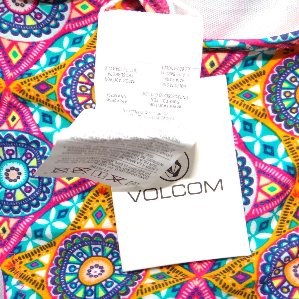 NWT-Volcom Womens Geometric Mandala Print Cut Out Monokini Swimsuit AST M