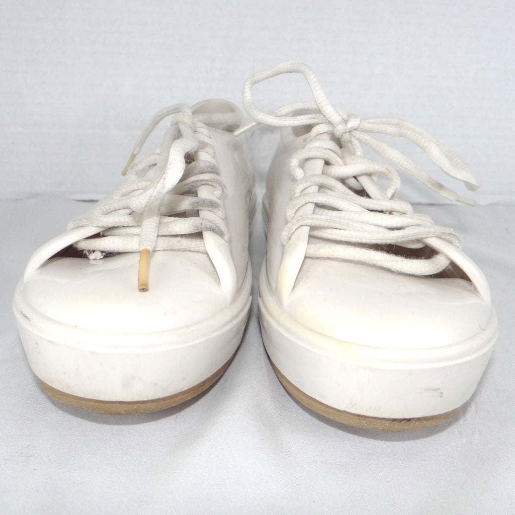 Melissa Be Women White Melflex PVC Platform Jelly Sneakers Lace Up Shoes