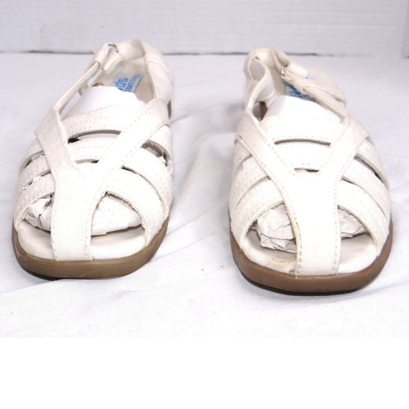 Classique Sport Women's White Strappy Wedge Sandals Size 7M