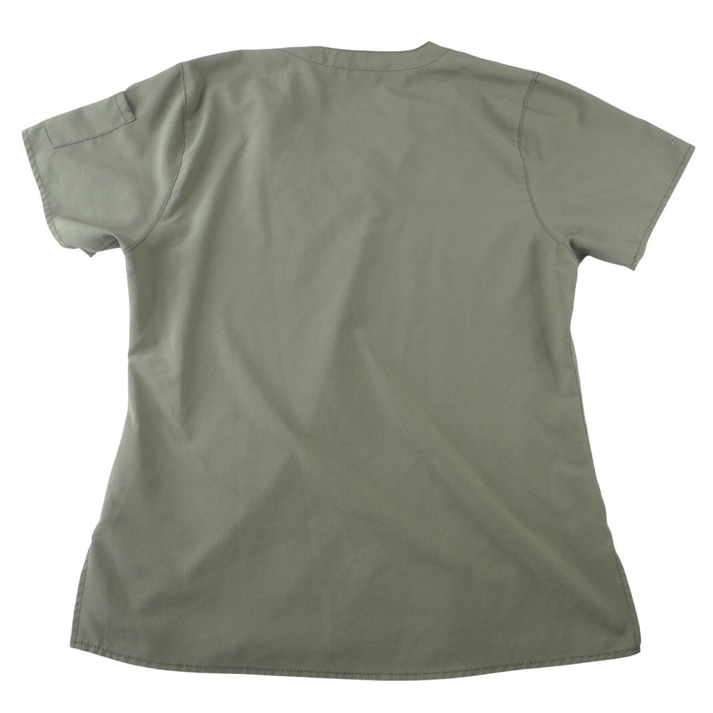Carhartt Force Modern Fit Women Scrub Top Olive Green V-Neck Pocket Medium