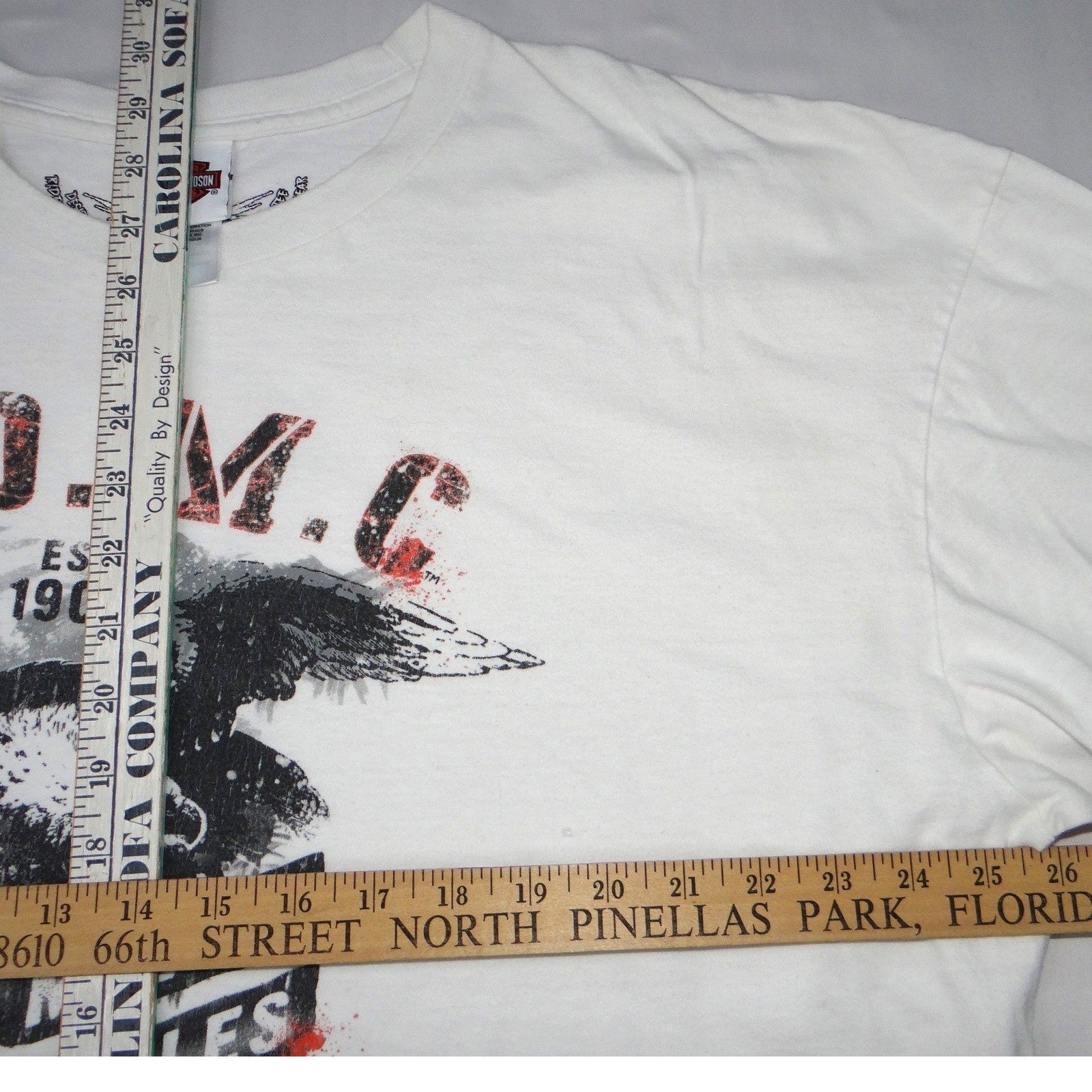 Harley-Davidson Mens White Pin-Up Lady HDMC Eagle Graphic T-Shirt 2015 Size 3XL
