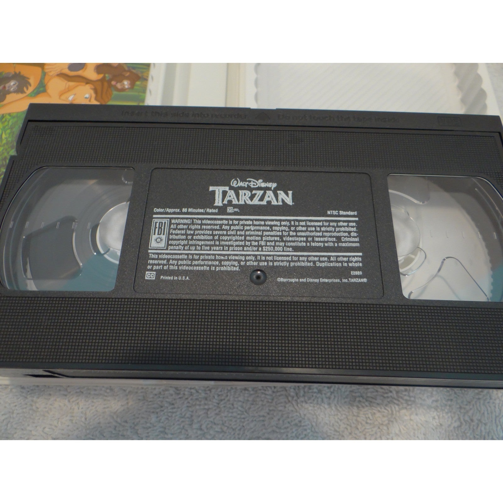 Walt Disney Tarzan VHS 2000 Clamshell Case THX Certified G Rated Animated