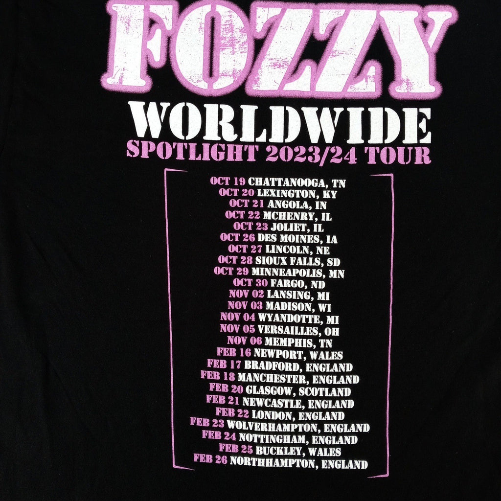 Fozzy Worldwide Spotlight 2023 2024 Tour Black T Shirt Size Large