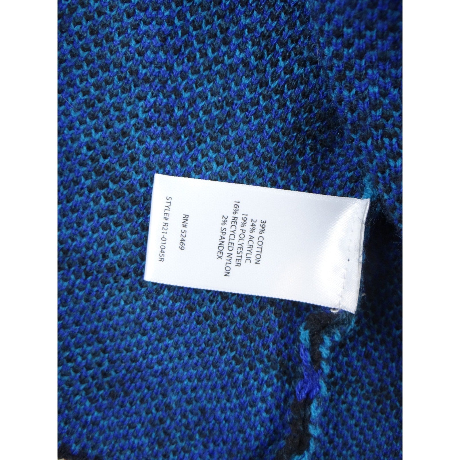 The Pioneer Woman Black Blue Geometric Print Open Front Cardigan Sweater S M