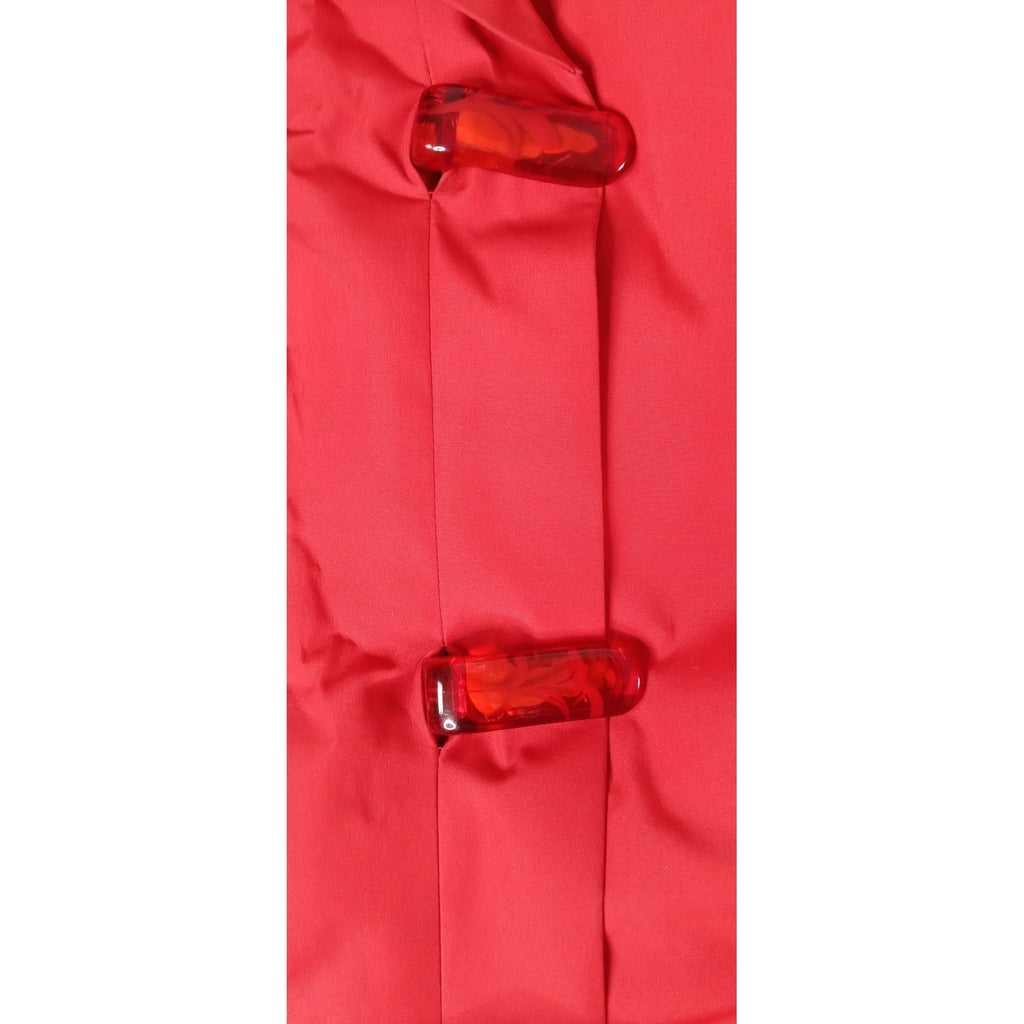 Vintage Drizzle Women's Red Hooded Belted Trench Coat Rain Jacket Size 14R