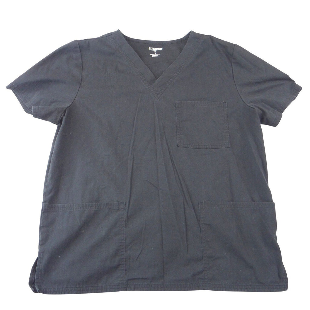 Scrubstar Womens Black Medical Scrub Set V-Neck Top Cargo Pants WM00B068 Size M