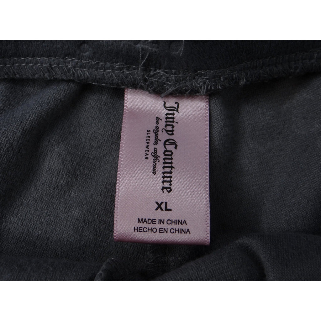 Juicy Couture Velour Shorts Grey All Over JC Logo Sleepwear Loungewear Women XL