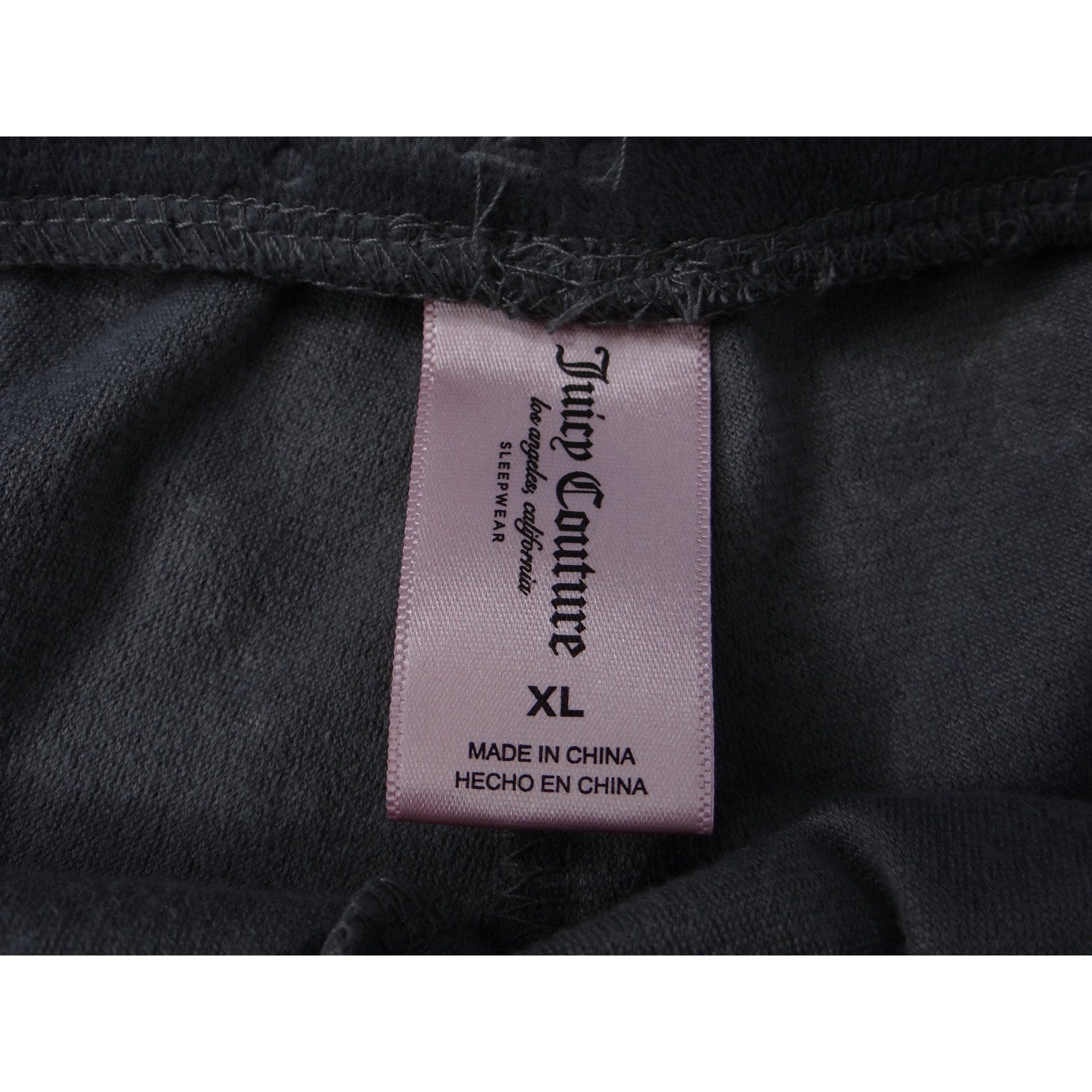 Juicy Couture Velour Shorts Grey All Over JC Logo Sleepwear Loungewear Women XL