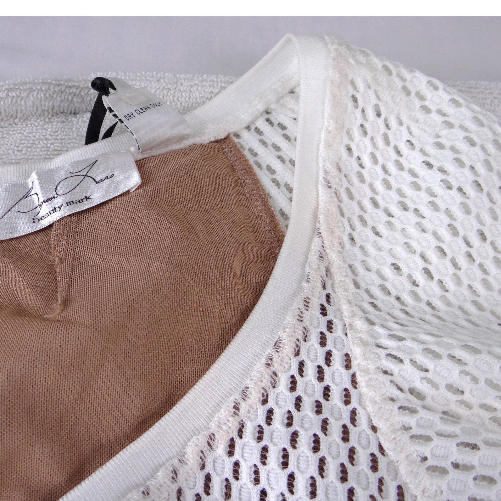 NWT-Byron Lars Beauty Mark White Mesh Honeycomb Fit and Flare Dress Size 6