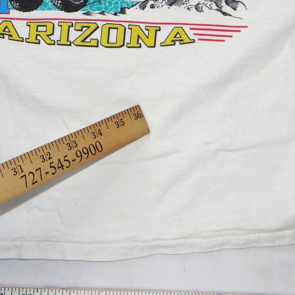 Vintage 1994 Parker Score 400 Arizona Racing Graphic T-Shirt White XL 23x27