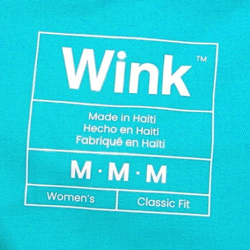 NWT-Wink Womens Classic Fit V-Neck Scrub Top Teal Blue Medium