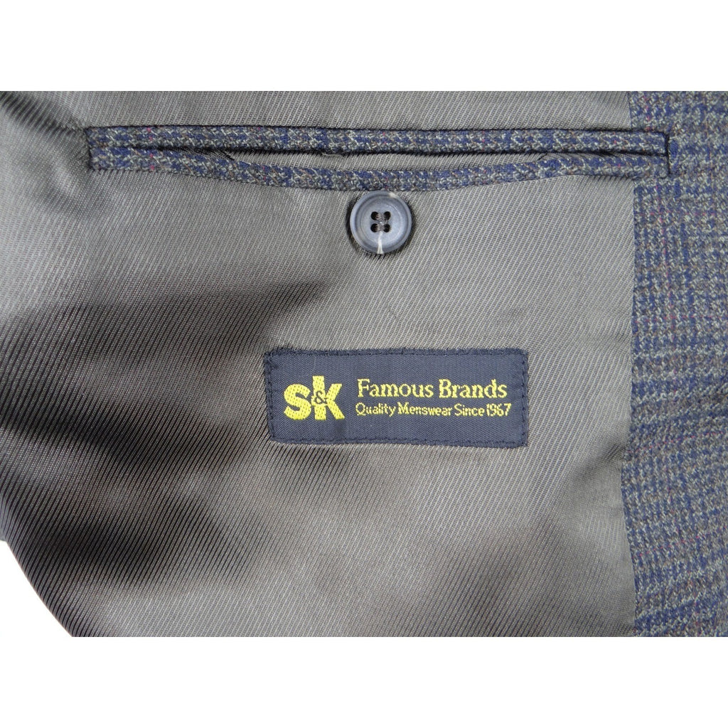 Famous Brands SK Wool Plaid Blazer Jacket Blazer
