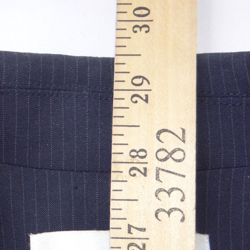 Calvin Klein Womens Navy Blue Pinstripe Two Button Blazer Jacket Size 14