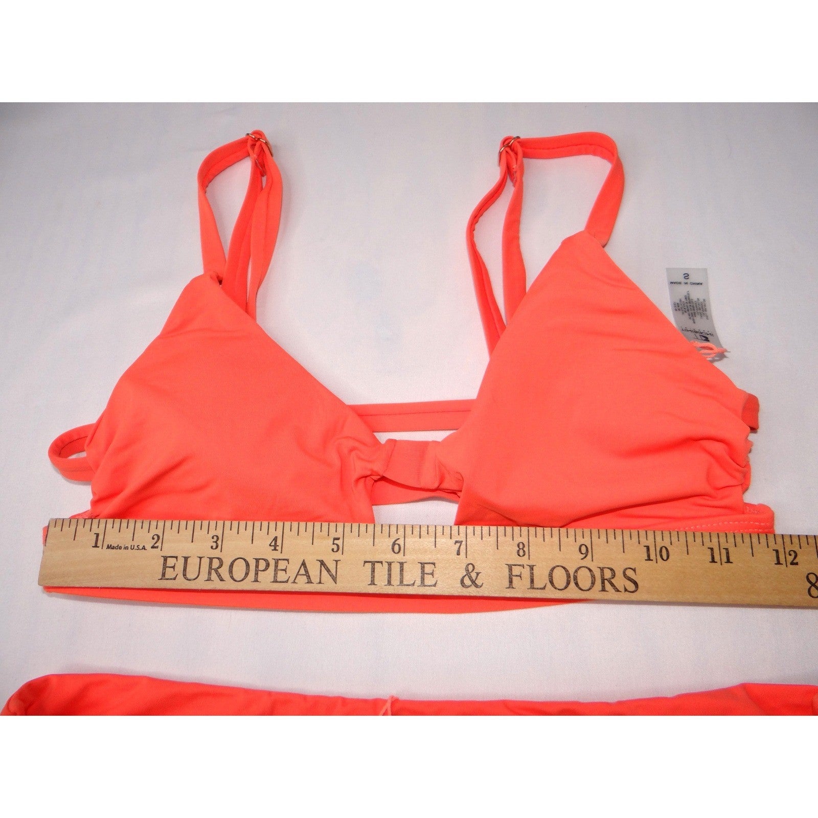 TiniBikini Coral Cutout Triangle Bikini Swimsuit Set Women Size S