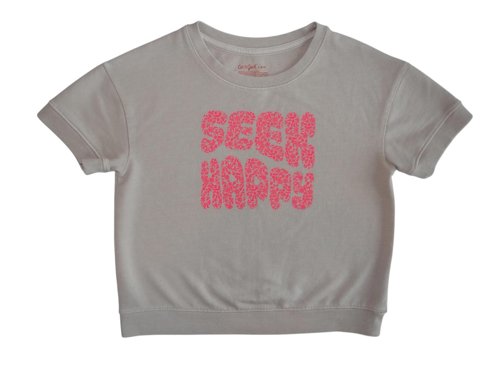 Cat & Jack 'Seek Happy' Graphic Crop Top - Size 6/7