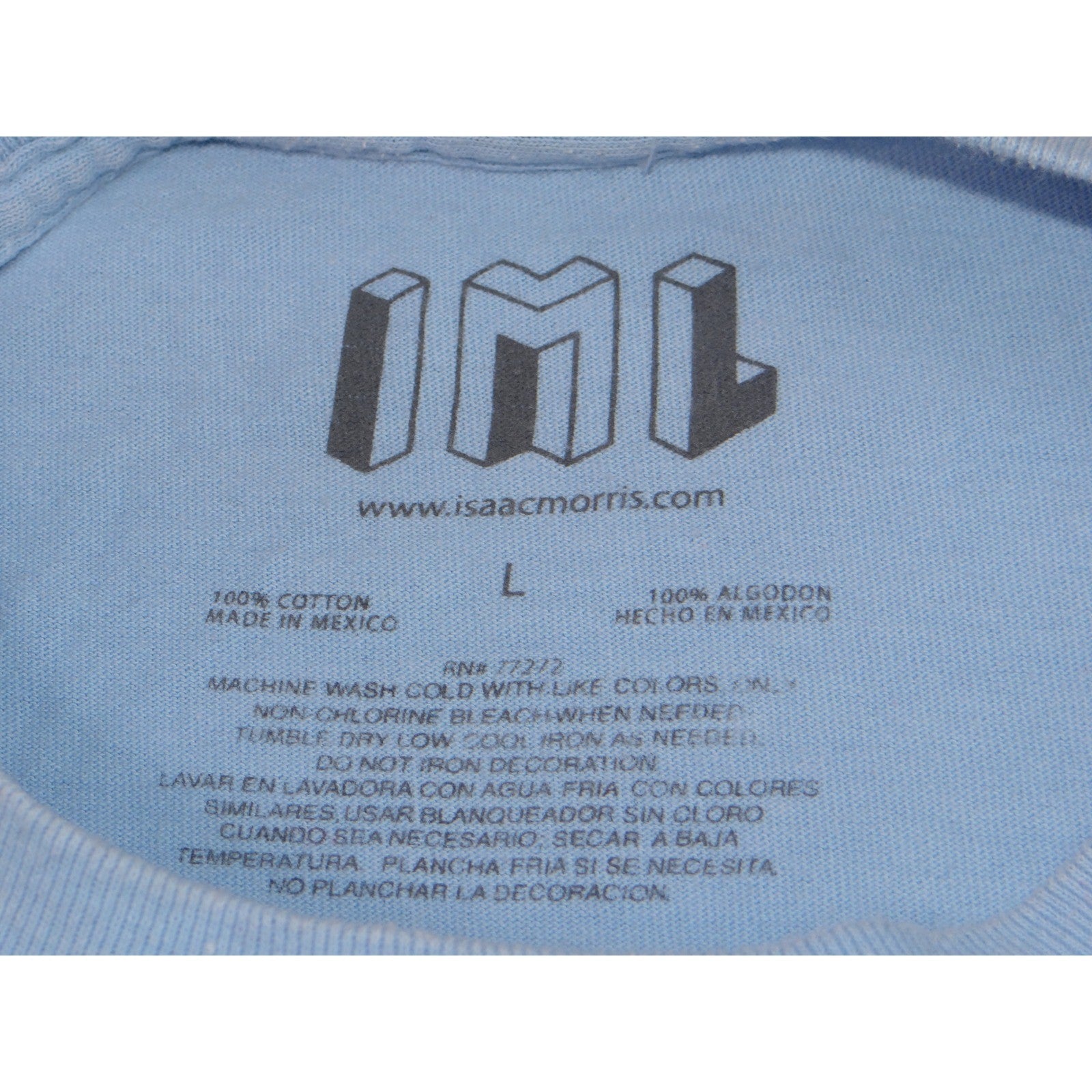 Isaac Morris American Speedway Graphic Tee Mens Large Blue Cotton Car Race Tee