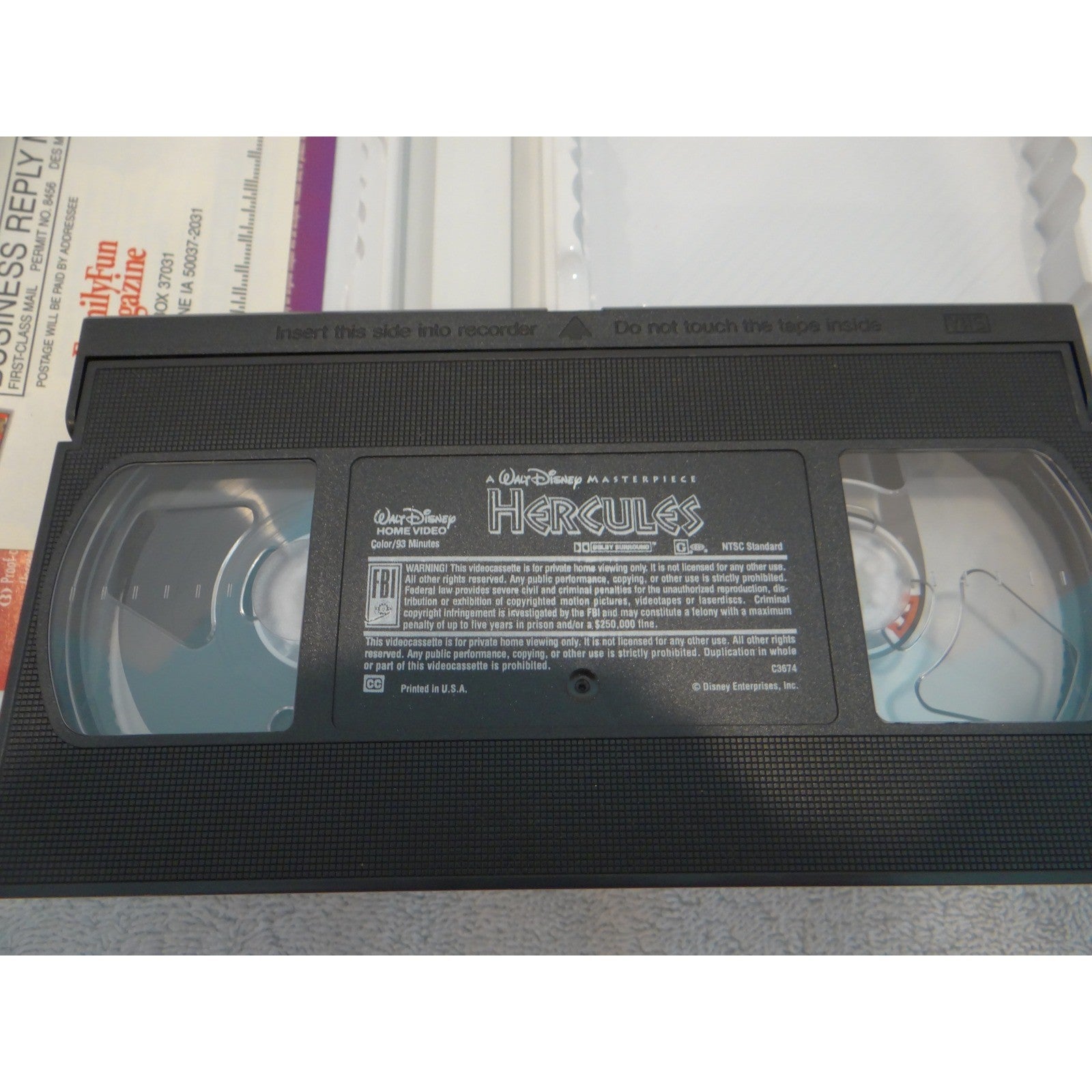 Disney Hercules VHS 1998 Masterpiece Collection Clamshell Case G Rated