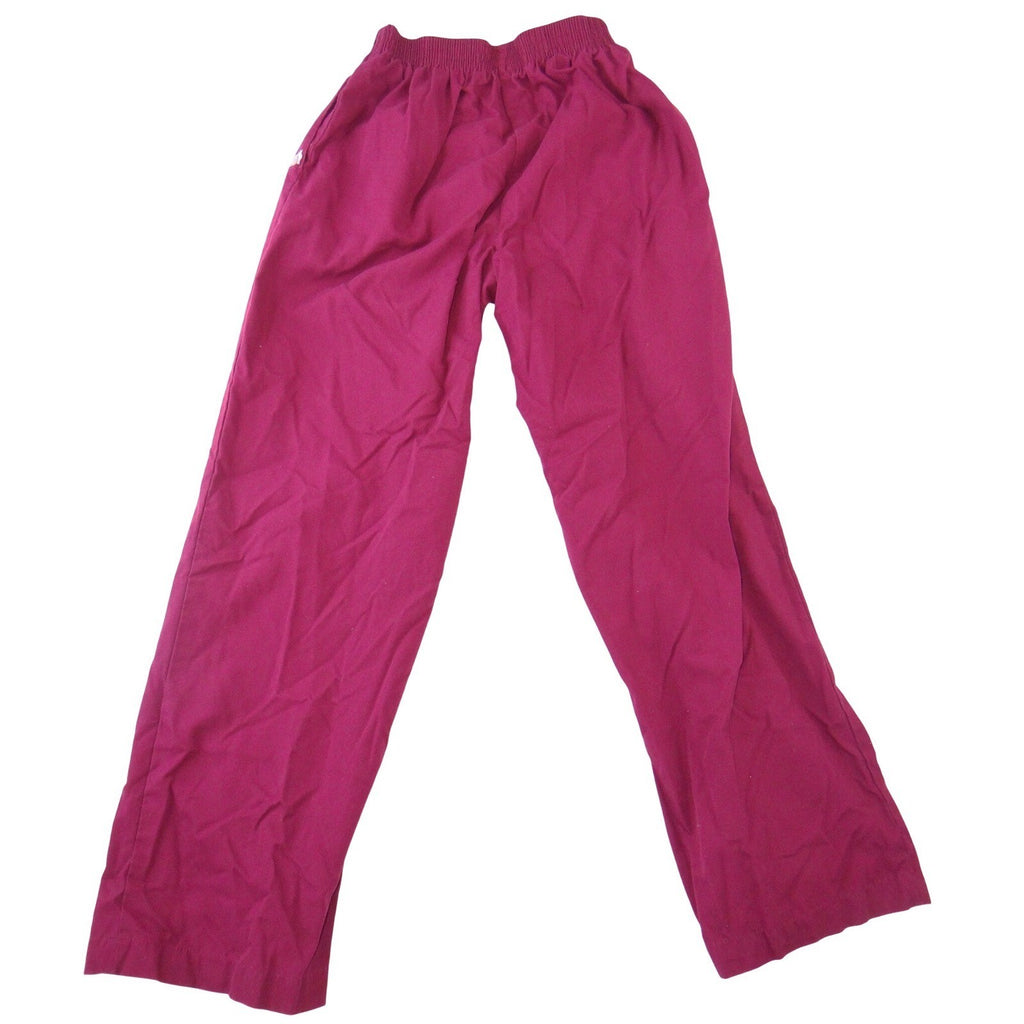 Womens Burgundy Elastic Waist Straight Leg Scrub Pants Medical Uniform Maroon