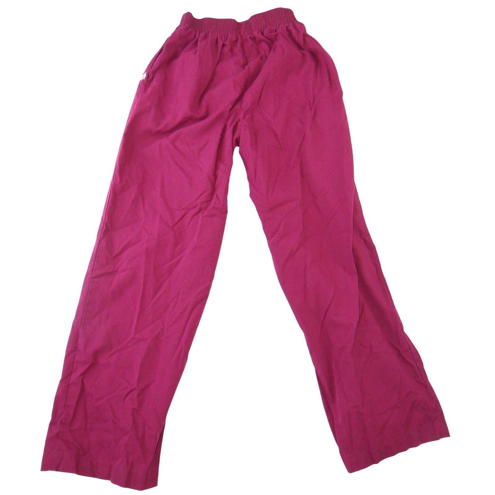 Womens Burgundy Elastic Waist Straight Leg Scrub Pants Medical Uniform Maroon