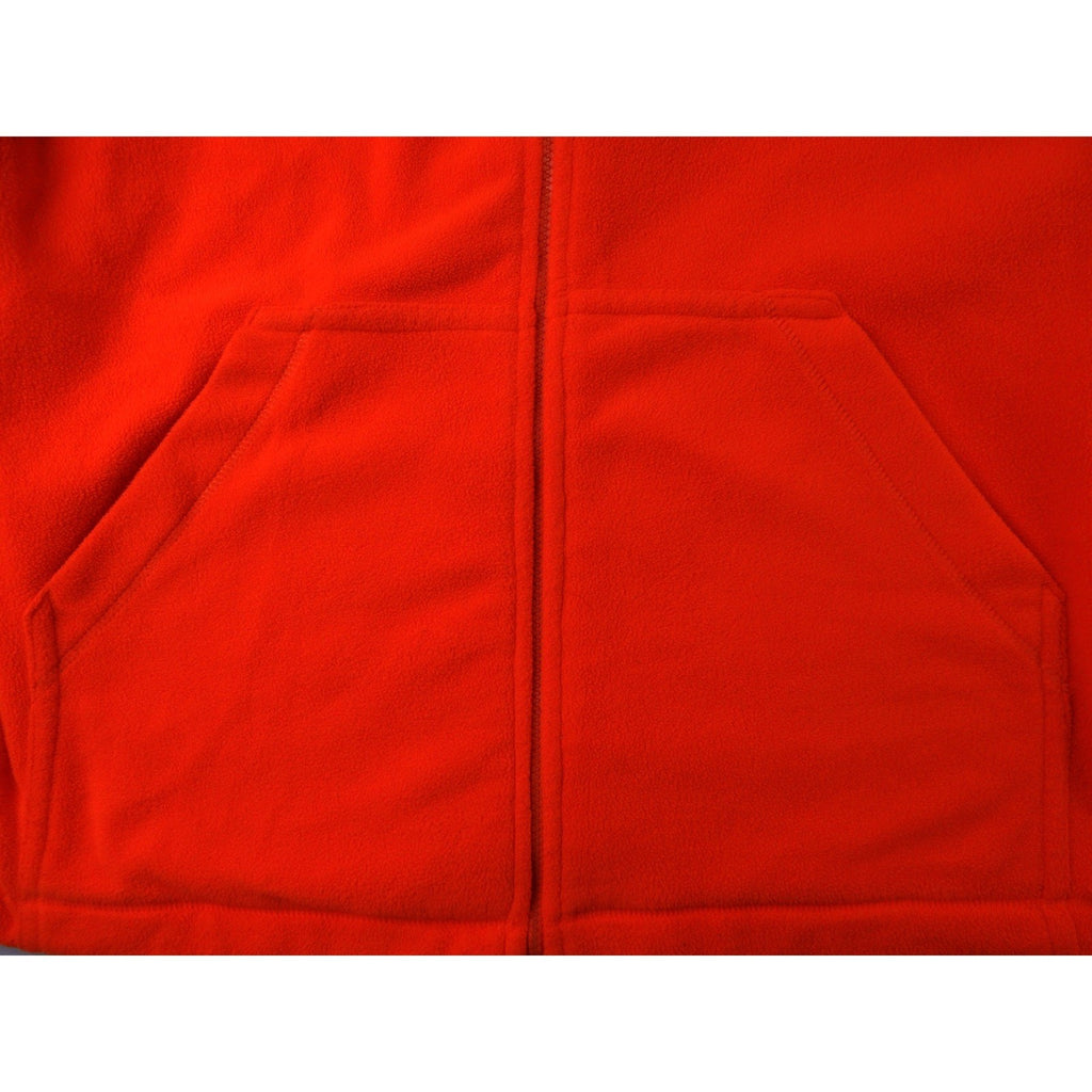 Blaze Orange Fleece Zip Up Hoodie Jacket Long Sleeve Pockets
