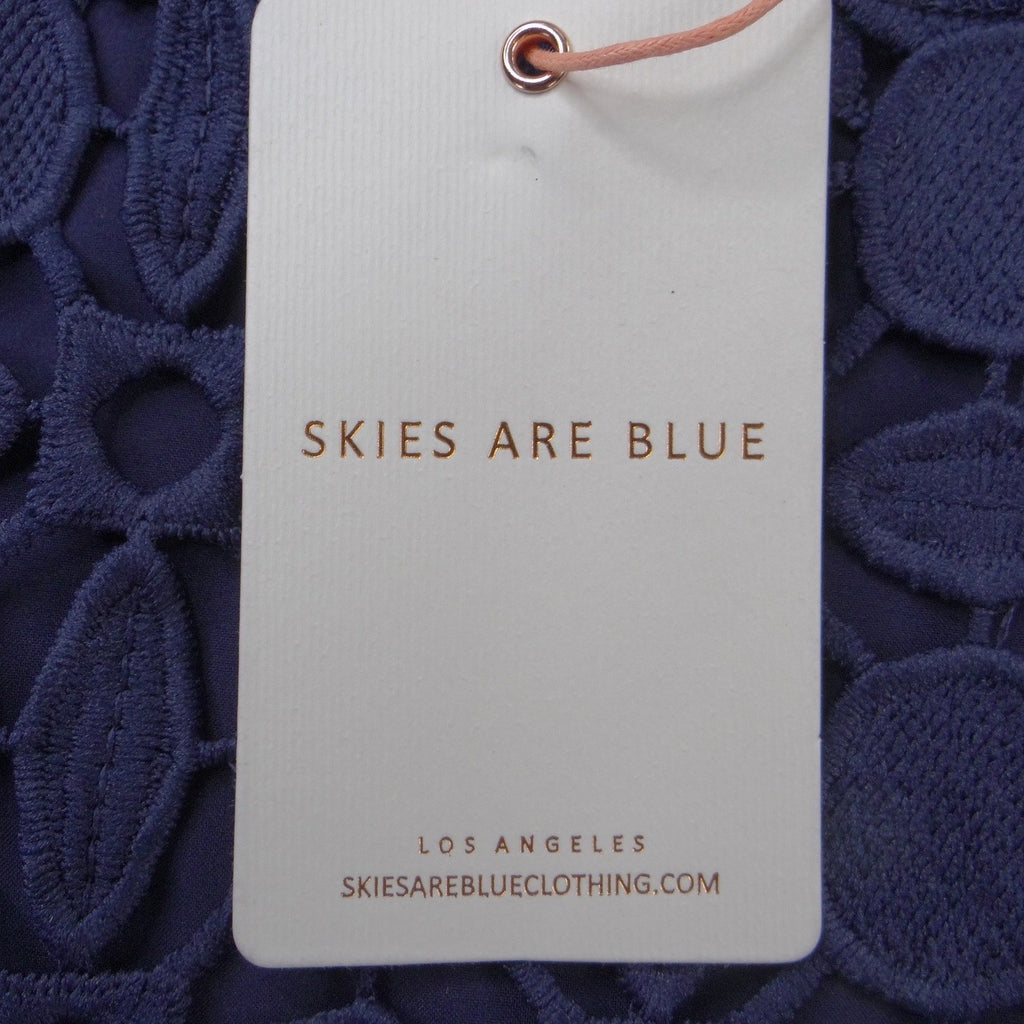 NWT-Skies Are Blue Navy Blue Geometric Eyelet Lace Tank Top Camisole Small