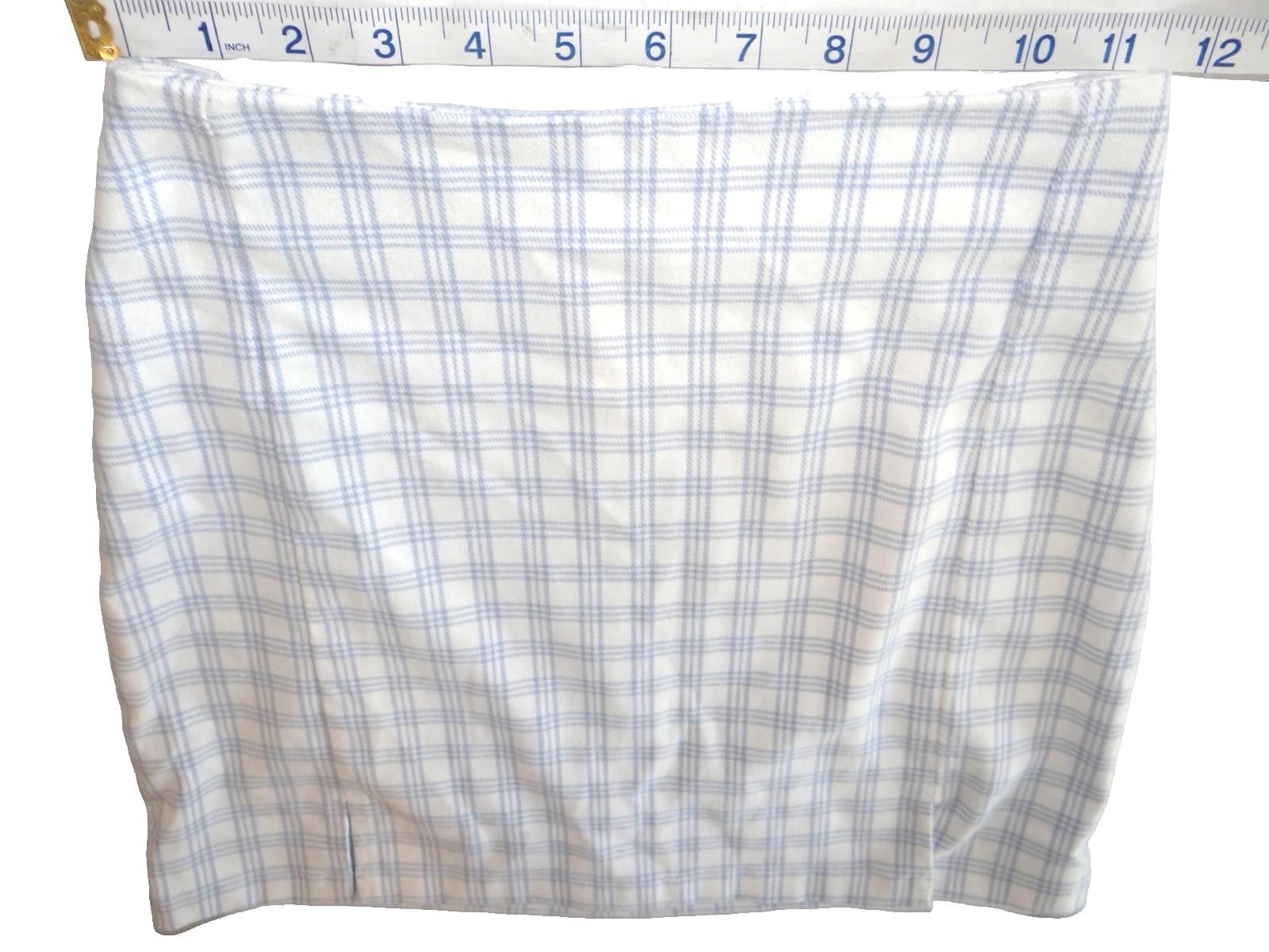 Brandy Melville White and Light Blue Plaid Mini Skirt