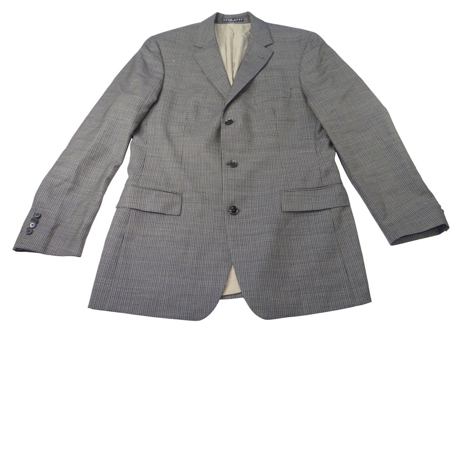 HUGO BOSS Men's Grey Check Wool Blend Blazer Sport Coat Size 42L