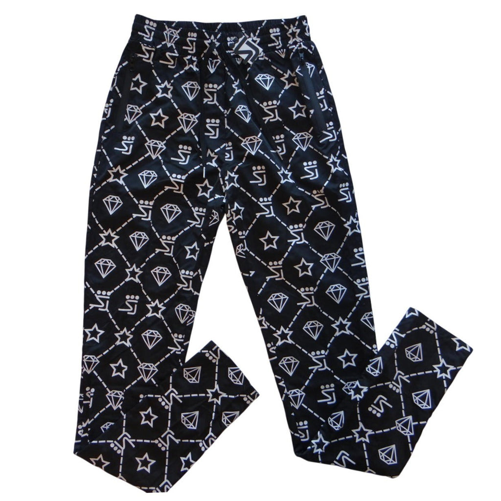 Shane Justin Trendy Black Graphic Jogger Pants