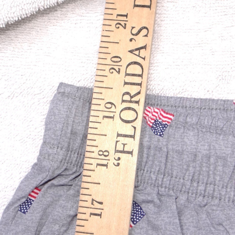 Old Navy Womens Small Gray American Flag Pajama Shorts Patriotic