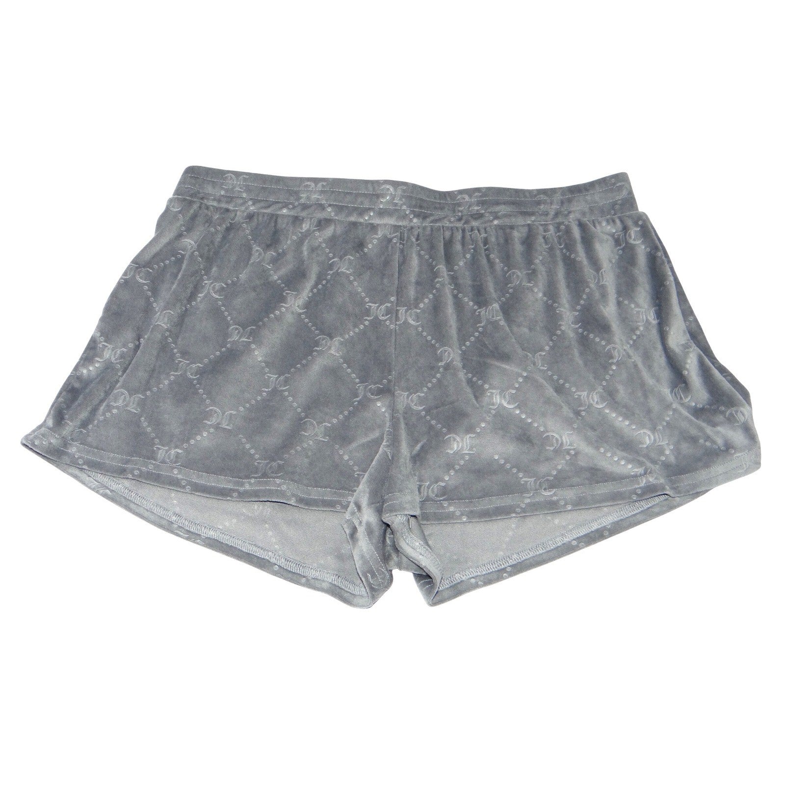 Juicy Couture Velour Shorts Grey All Over JC Logo Sleepwear Loungewear Women XL