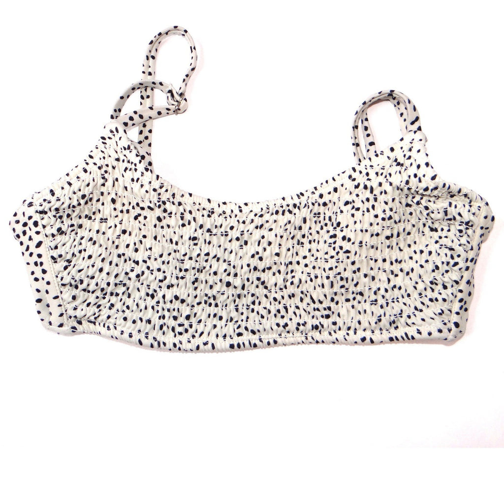 Xhilaration Smocked Dot Print Bikini Top Bandeau Swimwear Size M