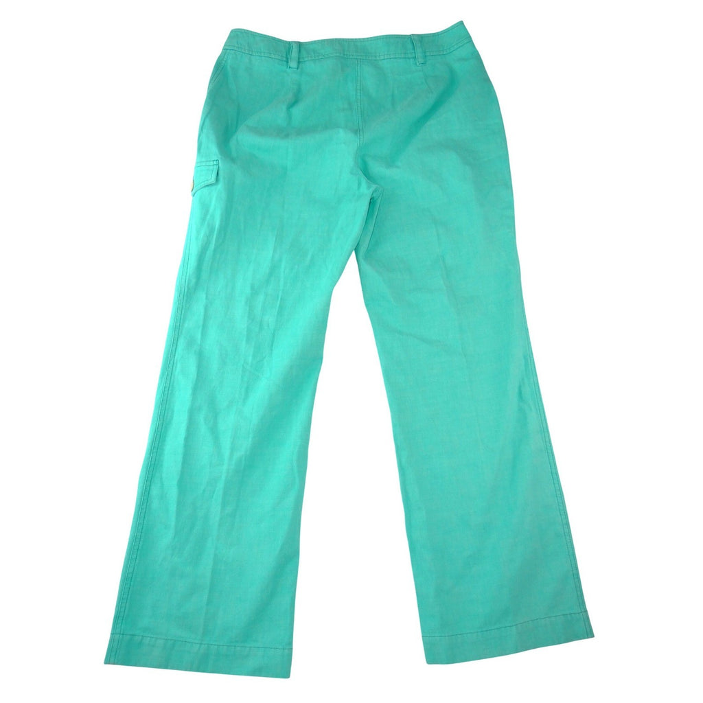 NWT-Jones Wear Sport Women Teal Green Wide Leg Cotton Pants 100% Cotton Size 16