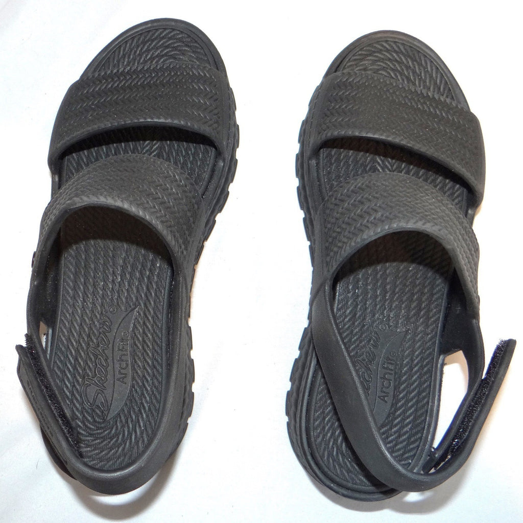 Skechers Arch Fit Footsteps Pixie Dust Black Slingback Sandals 111461 Womens 5