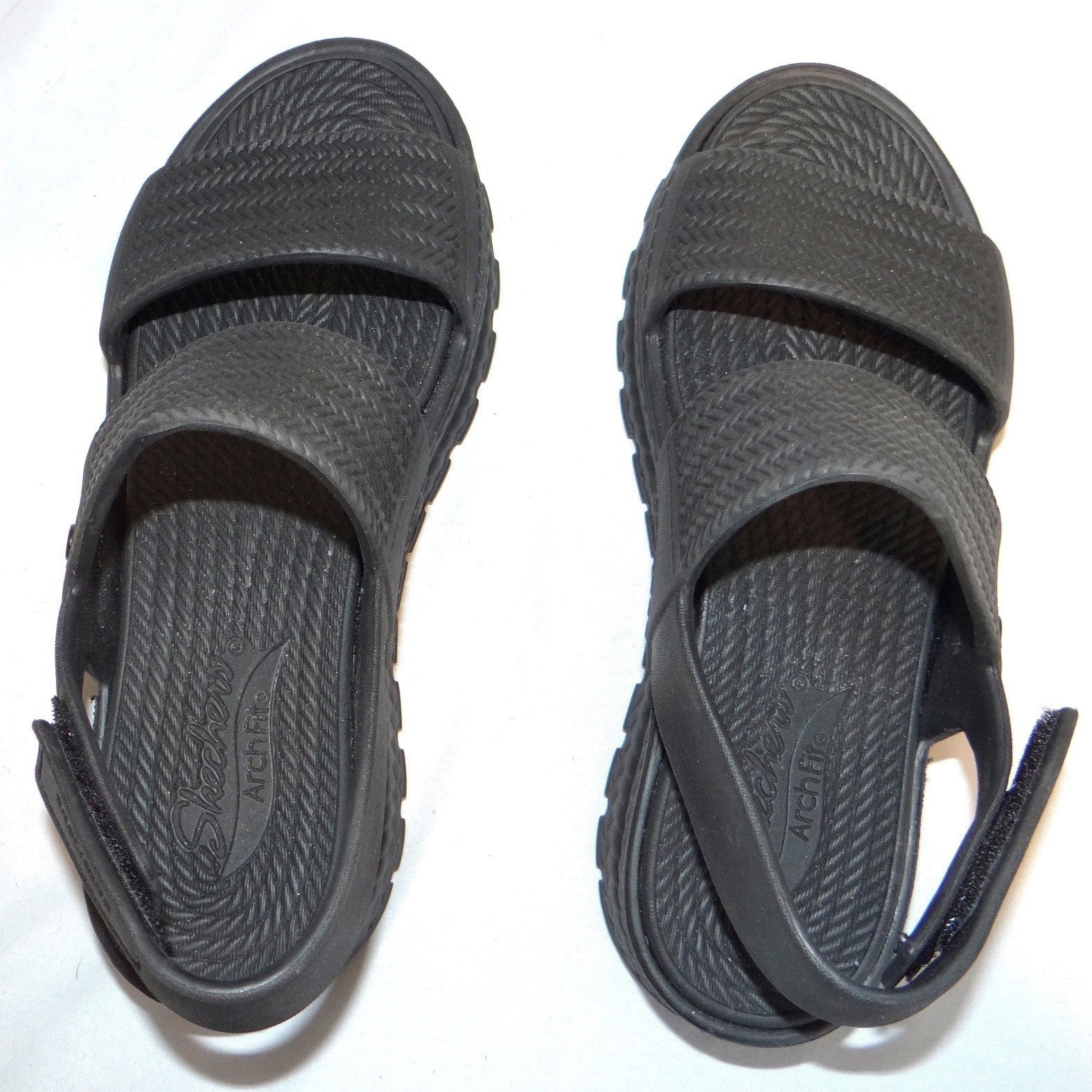 Skechers Arch Fit Footsteps Pixie Dust Black Slingback Sandals 111461 Womens 5