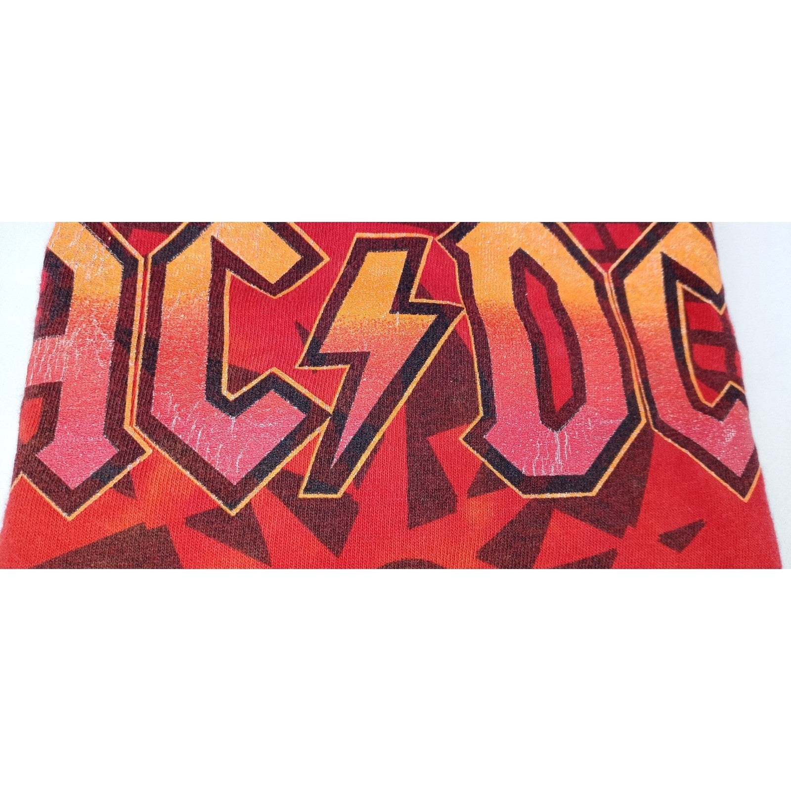 ACDC Black Ice World Tour 2010 Tie Dye T Shirt Red Orange Size XL