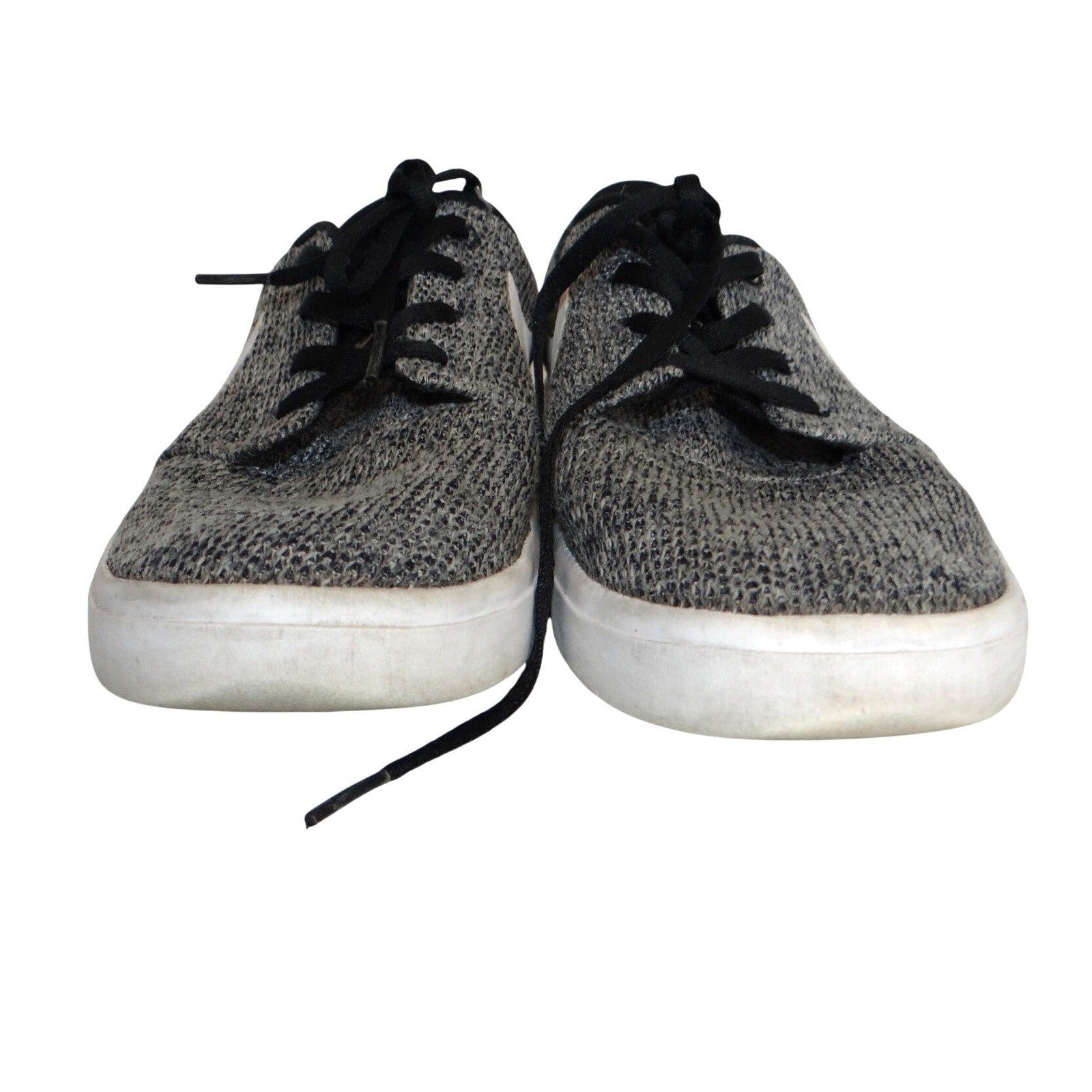 Nike Mens Shoes Gray White Knit Lace Up Athletic Sneakers Size 9.5