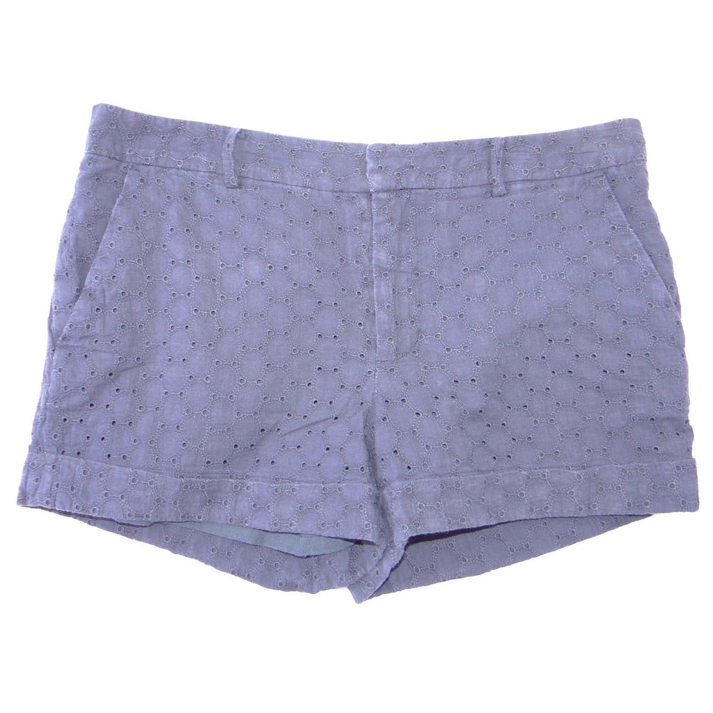 DKNY Womens Navy Blue Eyelet Embroidered Chino Shorts Size 10