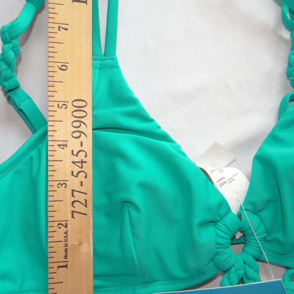 NWT-Cupshe Teal Green Ring Detail Braided Wrap Bikini Set Size M