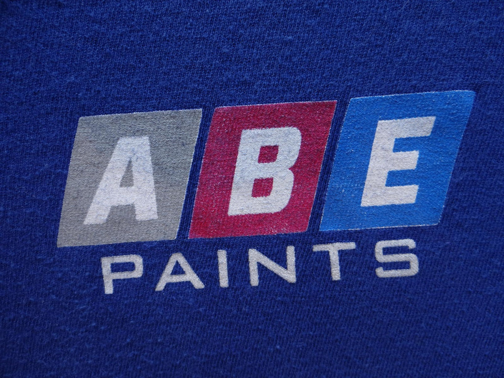 Vintage Inspired 1986 Abe Paints Graphic Tee - Bright Blue abe paints