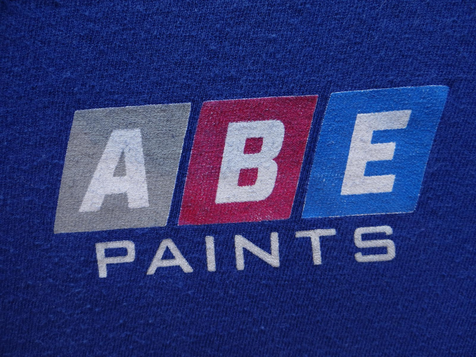 Vintage Inspired 1986 Abe Paints Graphic Tee - Bright Blue abe paints