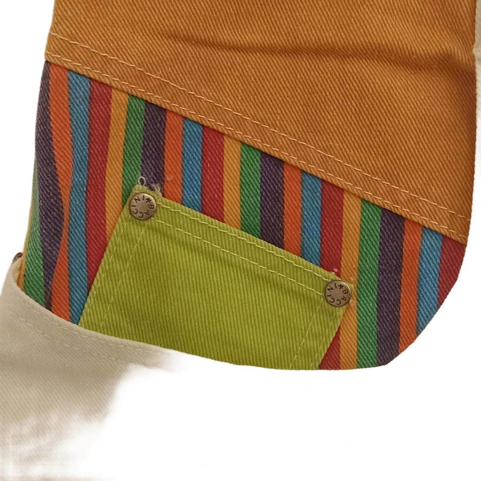 Women's Casual White Pants with Colorful Pocket Accents