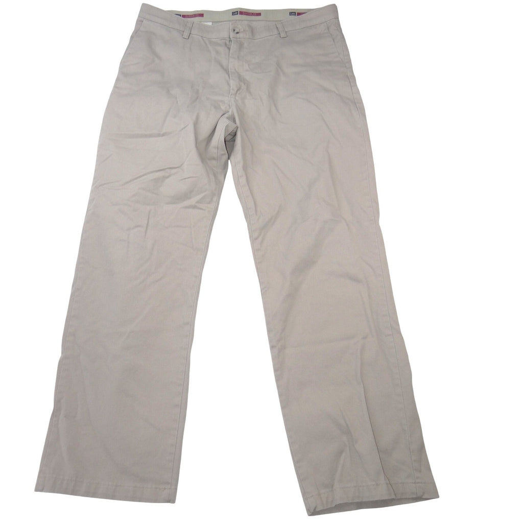 Lee Mens Custom Fit Waistband Khaki Chino Pants Tan 40x32