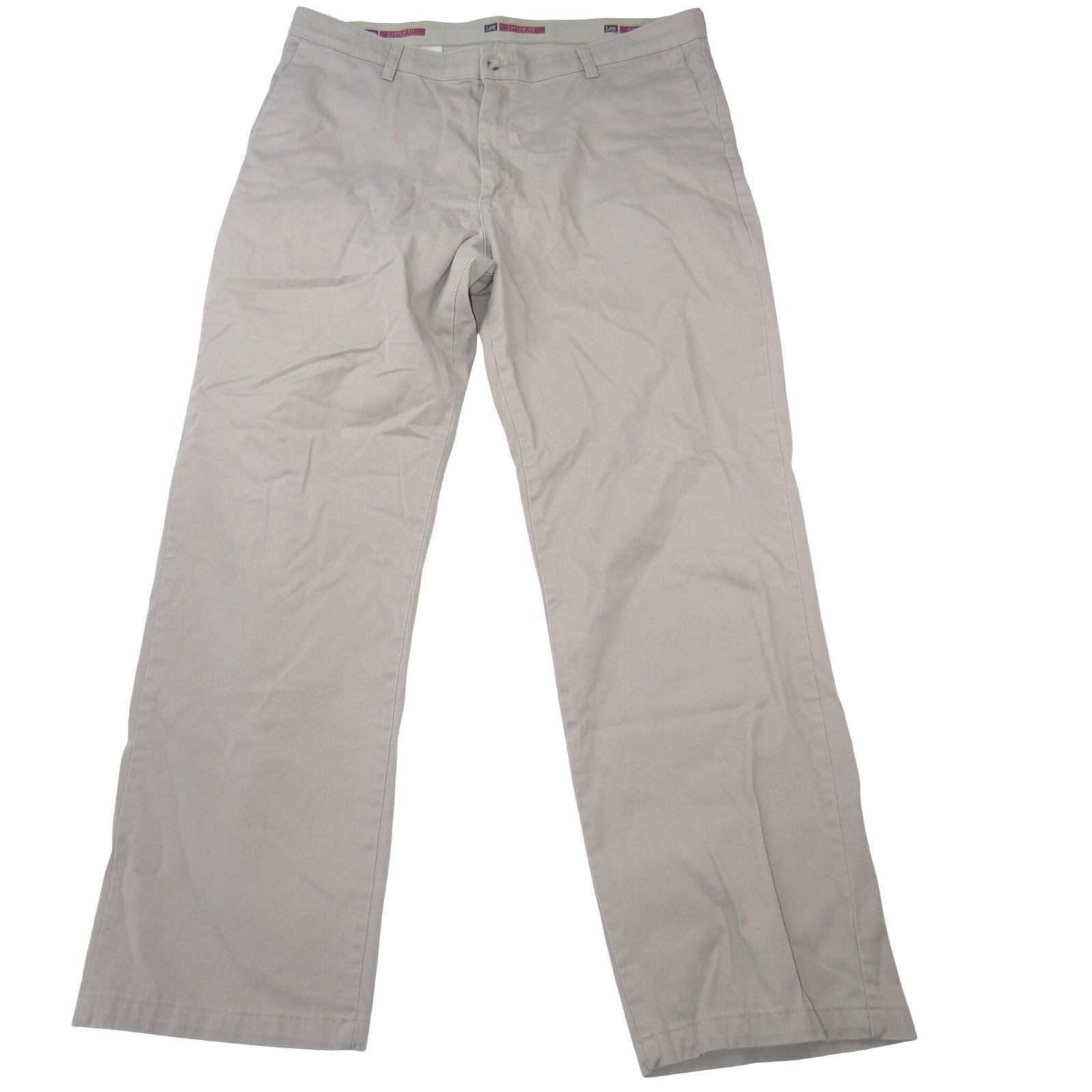 Lee Mens Custom Fit Waistband Khaki Chino Pants Tan 40x32