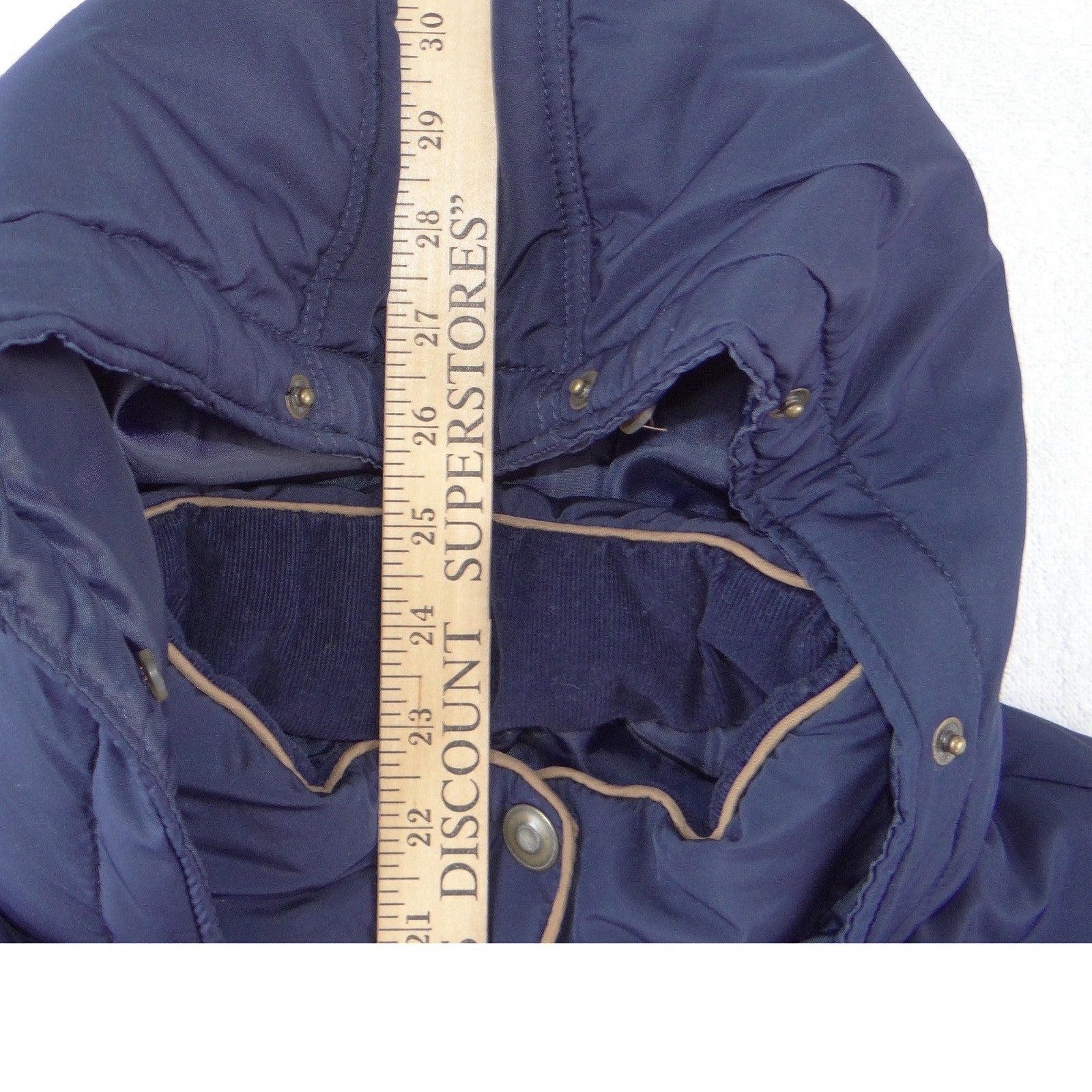 Prince & Fox Navy Blue Quilted Puffer Vest with Detachable Hood XL