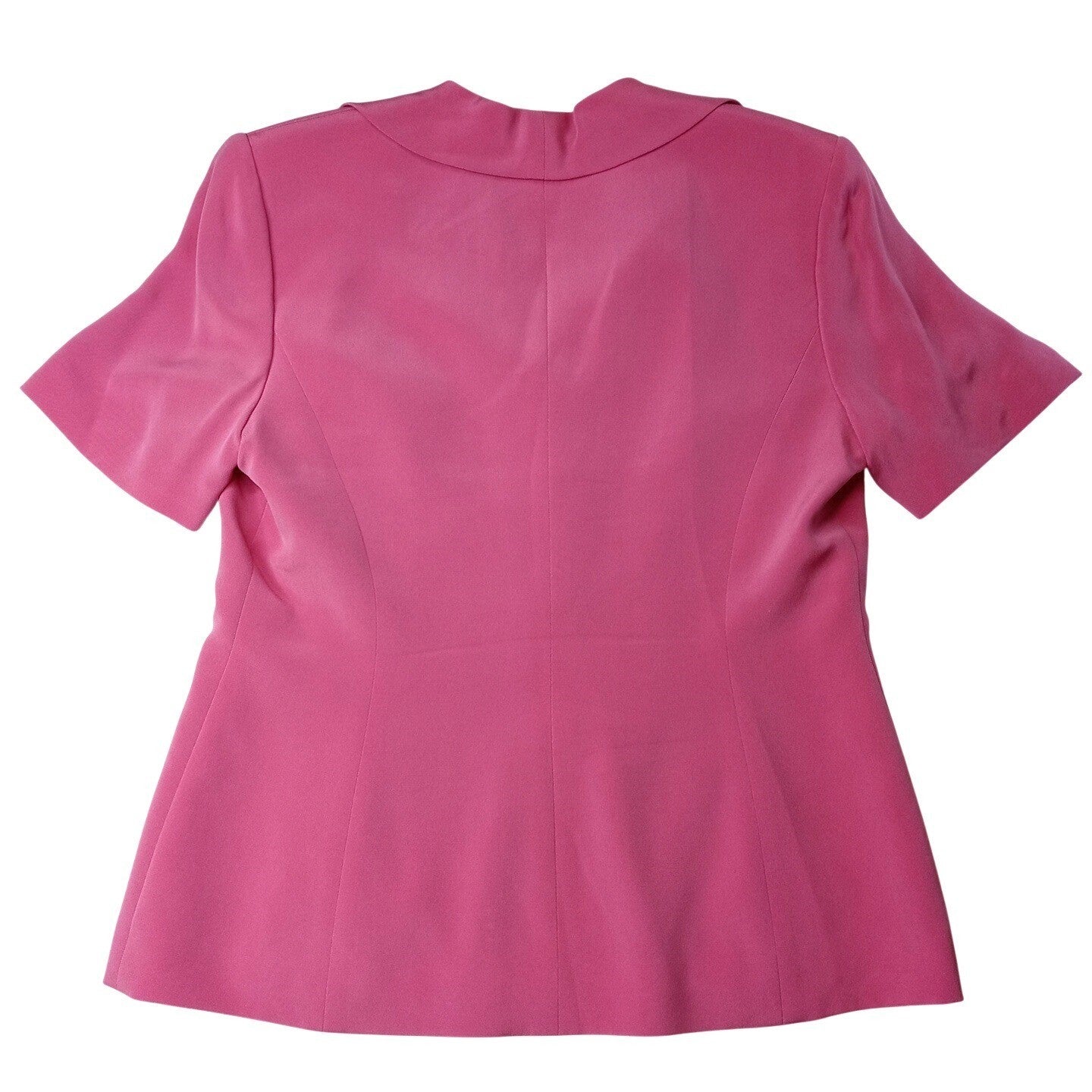 VTG Preston & York Silk Pink Blazer Skirt Suit Womens 12 Short Sleeve Tailored