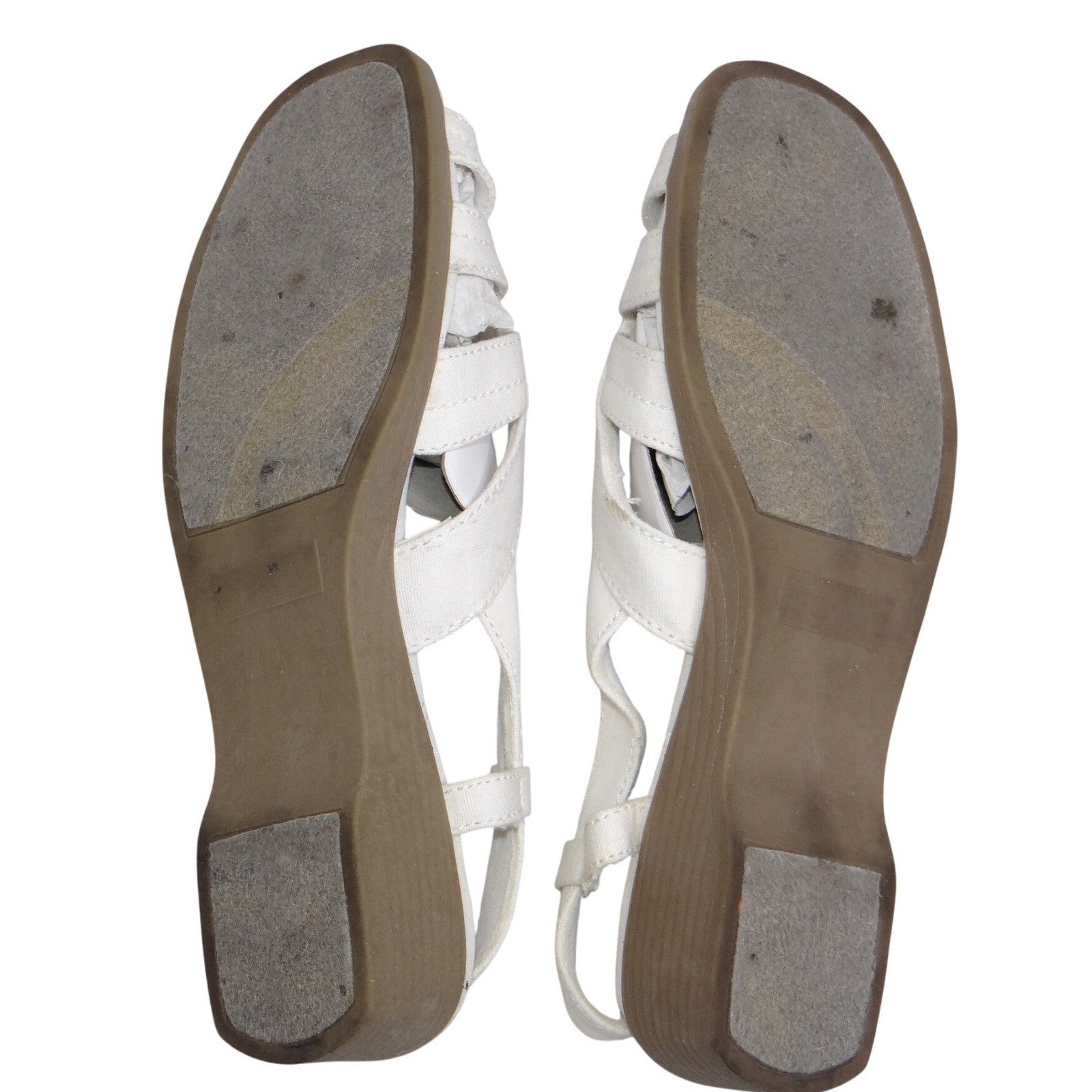 Classique Sport Women's White Strappy Wedge Sandals Size 7M