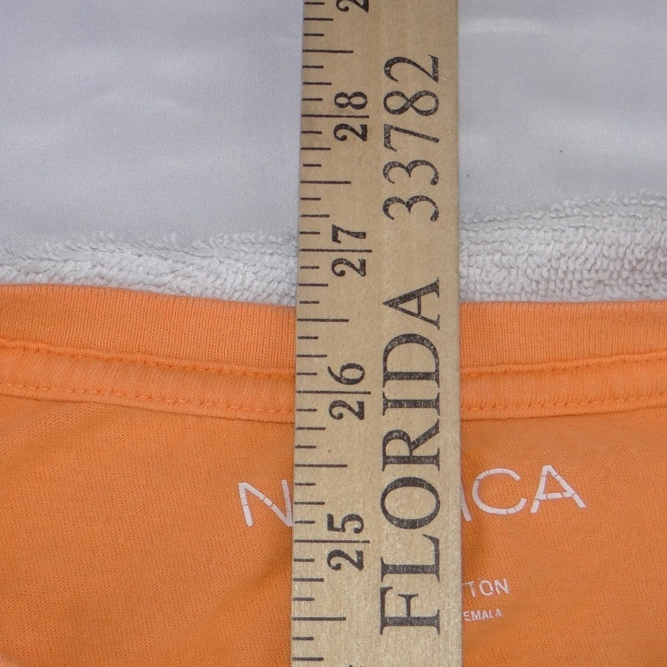 Nautica Sailing Graphic T-Shirt Mens XL Orange Coast to Coast Cotton Crewneck