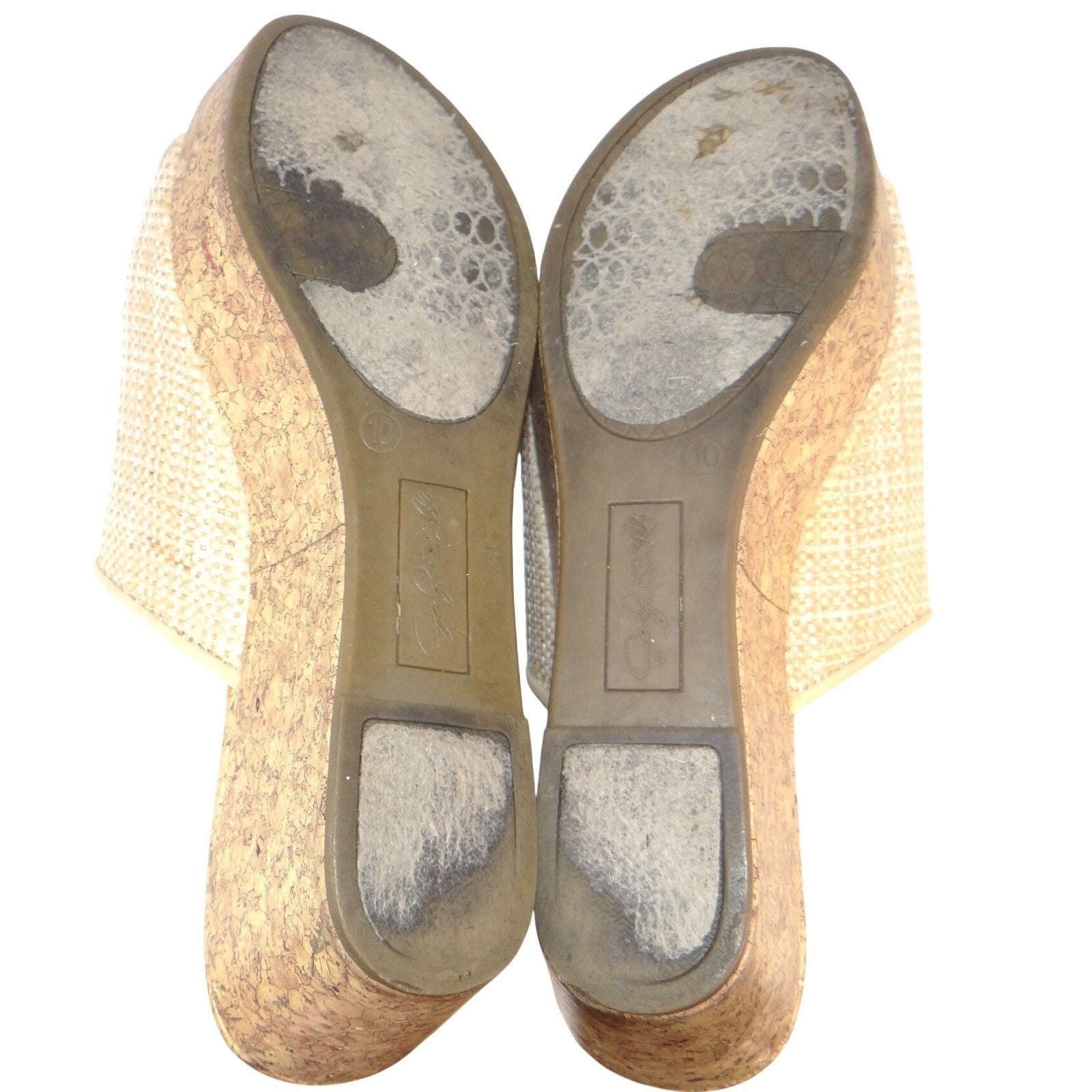 Jaclyn Smith Adina Natural Wedge Sandals Floral Cork Platform Beige Womens 10M