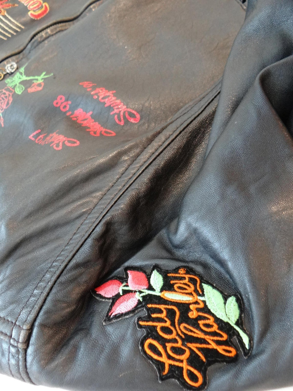 Country Star Hollywood Women's Leather Jacket with Embroidered Patches