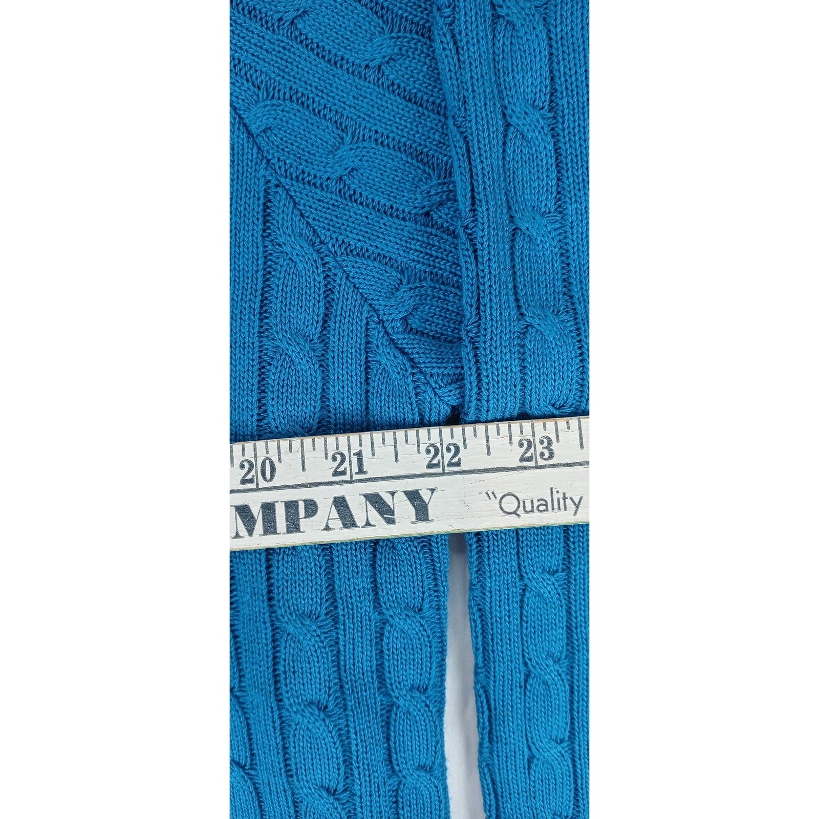 Alfred Dunner Teal Blue Cable Knit Cardigan Sweater Women's XL Button Front